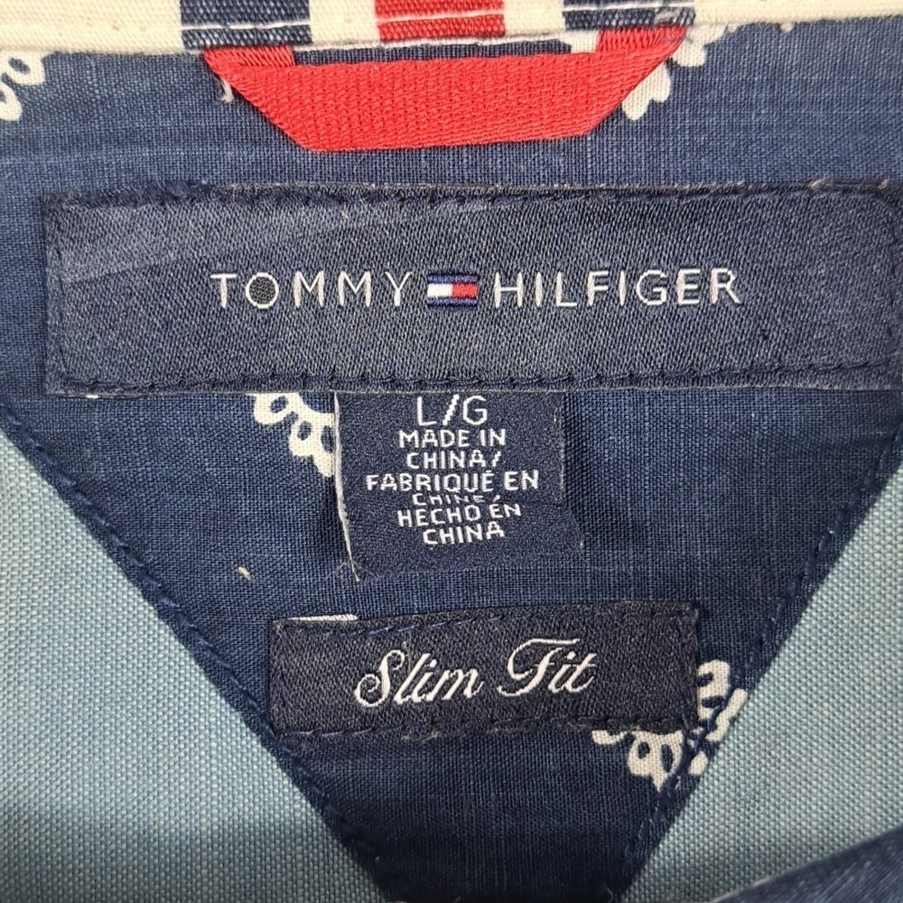 Tommy Hilfiger dark blue & white stitching slim fit LG casual button-up shirt - Picture 5 of 6